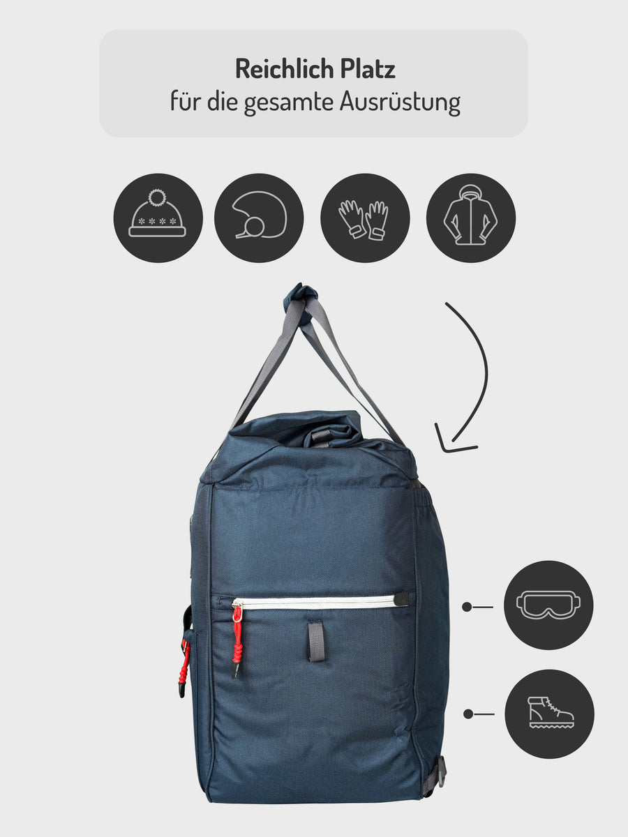 Produktbild von Skischuhtasche Mit Helmfach Damen Herren Boot Bag Mit Rucksackfunktion Blau