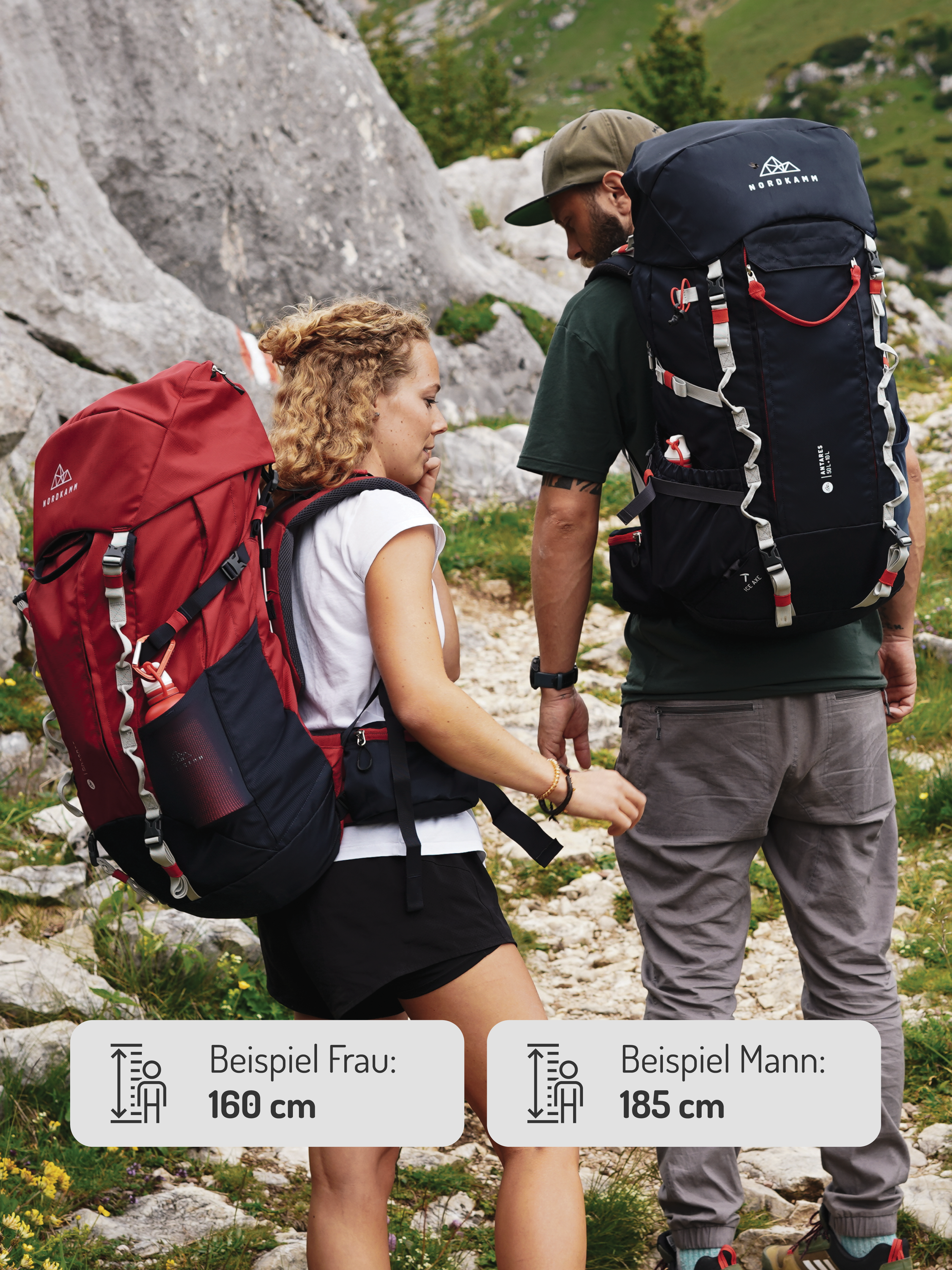 Trekkingrucksack 50L, ANTARES Trek & Travel, Deep Red